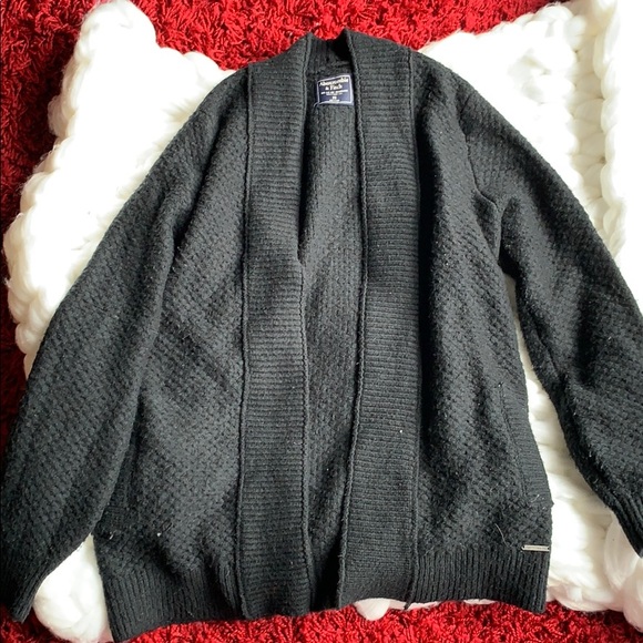 😁 ABERCROMBIE AND FITCH XS Navy Blue Cardigan - Picture 1 of 6